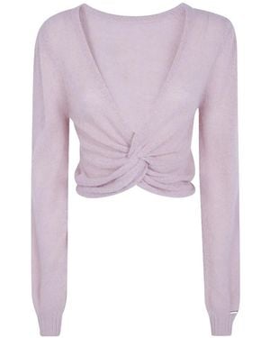 Twinset Dual-Use Knit Shrug With Criss-Cross - Purple