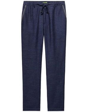 Shanghai Tang Drawstring-Fastening Trousers - Blue