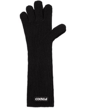 Pinko Handschuhe Aus Geripptem Strick - Schwarz