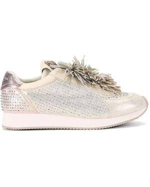 Kurt Geiger Fringed Embellished Sneakers - White