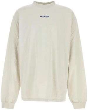 Balenciaga Cotton long-sleeve sweatshirt - Blanco