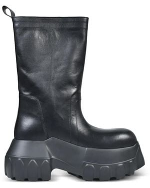 Rick Owens Mega Tractor Leather Boots - Black