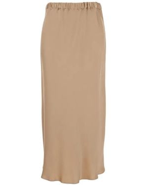 Antonelli Ruched-Waistband Midi Skirt - Natural