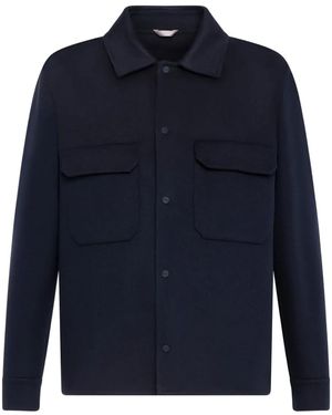 Herno Double Wool Drap Shirt Jacket - Blue