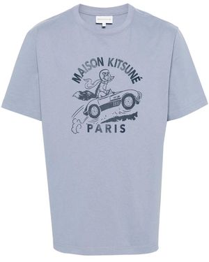 Maison Kitsuné T-Shirt Racing Fox - Blu