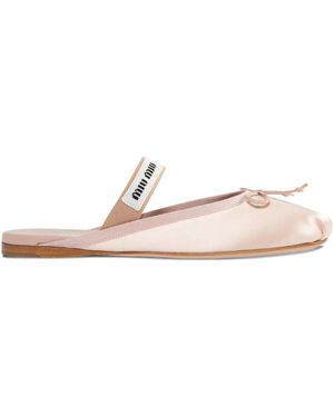 Miu Miu Satin Ballerina Mules - Pink