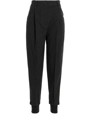 Brunello Cucinelli Tapered-Leg Pleated Pants - Black