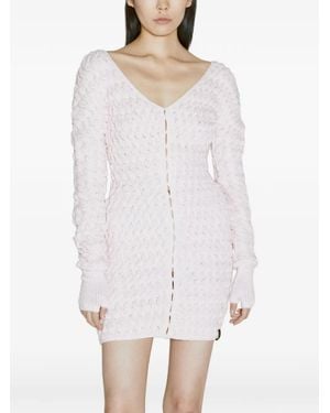 Isa Boulder V-Neck Long-Sleeved Dress - White