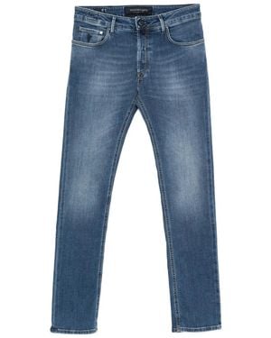 Hand Picked Logo-patch jeans - Azul