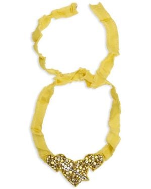 Red(V) Fringed Heart Necklace - Metallic