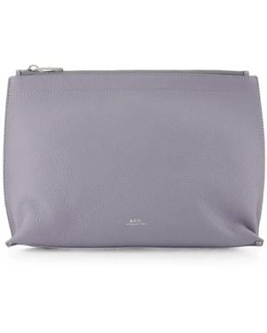 A.P.C. Neceser Neige Clou De Piel Granulada - Morado