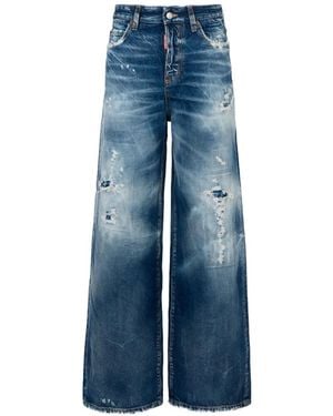 DSquared² Brando Classic Baggy Jeans - Blue