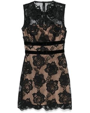 Self-Portrait Floral Lace Mini Dress - Black