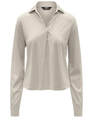 K-Way Grenerie Twist-Detail Long-Sleeve Blouse - White