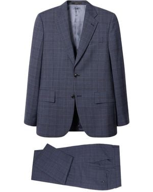 Paul Smith The Brierley Geruit Wollen Pak - Blauw