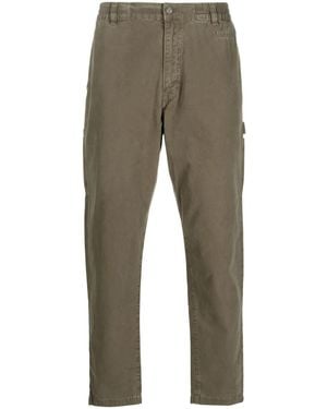 Moschino Logo-Embroidered Cotton Straight-Leg Trousers - Green
