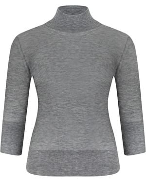 Genny Maglione A Collo Alto - Grigio