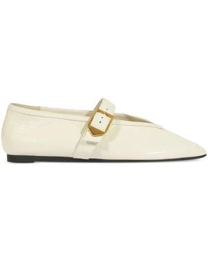 SCHUTZ SHOES バックル フラットシューズ - ホワイト