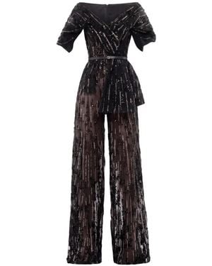 Saiid Kobeisy Mono Con Lentejuelas - Negro