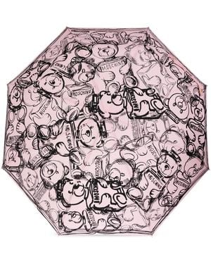 Moschino Teddy Bear-Print Umbrella - Pink