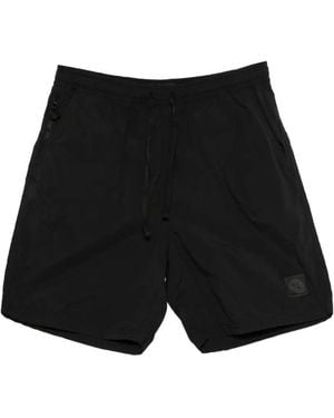 Stone Island Drawstring Logo Patch Shorts - Black