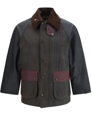 Barbour Patchwork Oversized Bedale Waxed Jacket - Grey