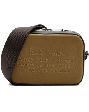 Paul Smith Floral Street Embossed Flight Bag - Brown