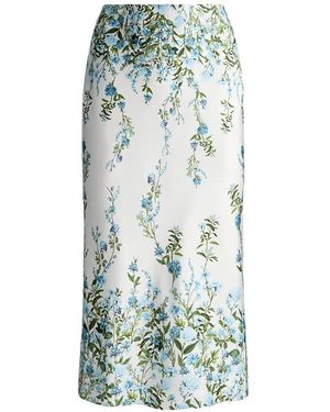 Alice + Olivia Maeve Floral-Print Slip Skirt - Green