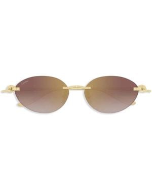 Cartier Oval Frame Sunglasses - Brown