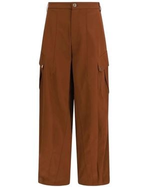 Pinko Cargo-Pocket Palazzo Trousers - Brown