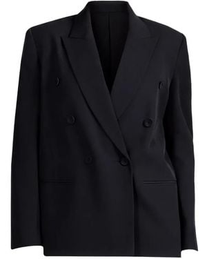 The Sei Double-Breasted Blazer - Black