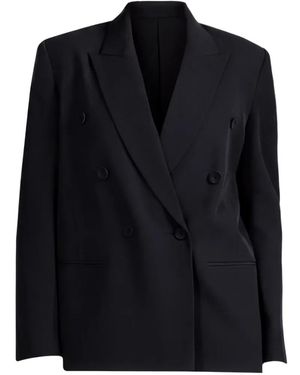 The Sei Double-Breasted Blazer - Black