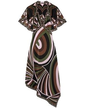 PUCCI Iride-And-Baiadera-Print Crêpe-De-Chine Dress - Black