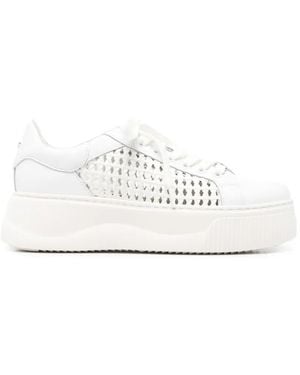Cult Perry Perforated Leather Trainers - White