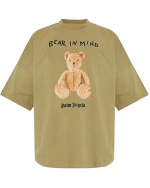 Palm Angels Bear Graphic T-Shirt - Green