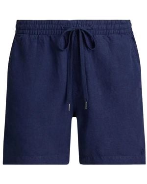 Polo Ralph Lauren Drawstring Embroidered Shorts - Blue