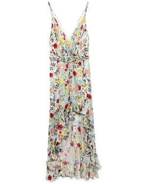 Alice + Olivia Tara Printed Long Dress - Metallic