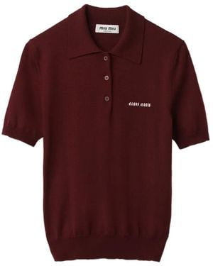Miu Miu Wool Knit Polo Shirt - Red