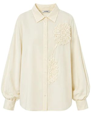 SOSUE Antonia Floral-Detail Shirt - White