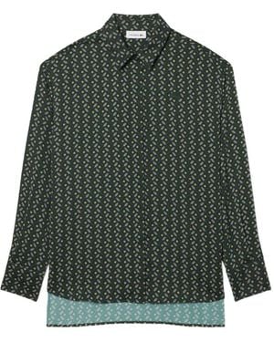 Lacoste Oversized Luchtige Blouse Met Print - Groen