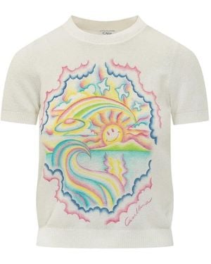 CASABLANCA Graphic Short-Sleeves T-Shirt - White