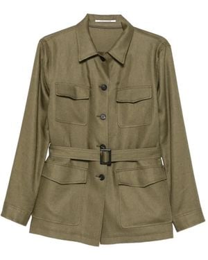 Tagliatore Belted Jacket - Green
