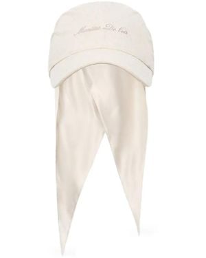 Manière De Voir Arianne Linen Bandana Cap Natural - White