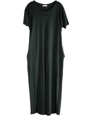 The Row Drop-Shoulder T-Shirt Dress - Black