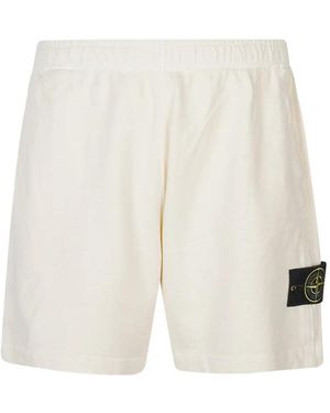 Stone Island Cotton Shorts - White