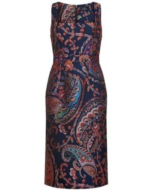 Etro Vestido Con Motivo De Cachemira - Morado