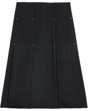 Jil Sander Fluid Viscose Pleated Skirt - Black