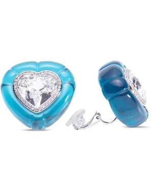 Swarovski Dulcis Heart-Shape Earrings - Blue