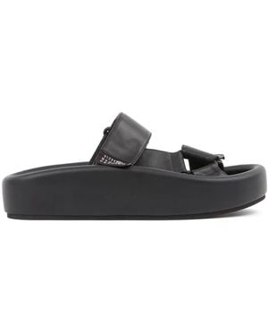 MM6 by Maison Martin Margiela Webbing レザーサンダル - ブラック