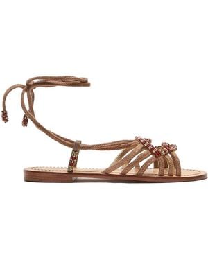 Maliparmi Beaded Sandals - White